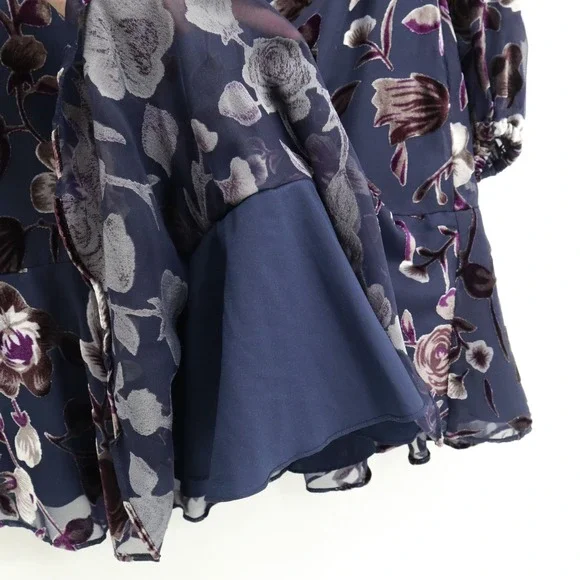 Navy Burnout Floral Dress - Picture 7 of 16